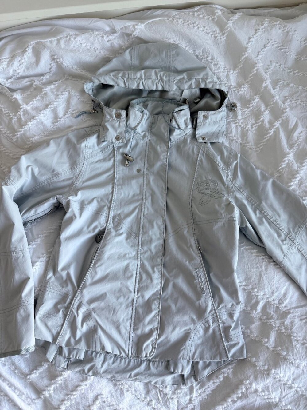 Gersemi Jacket Women's Small Hooded Light Gray Coat Scandinavian Outdoor Jacket